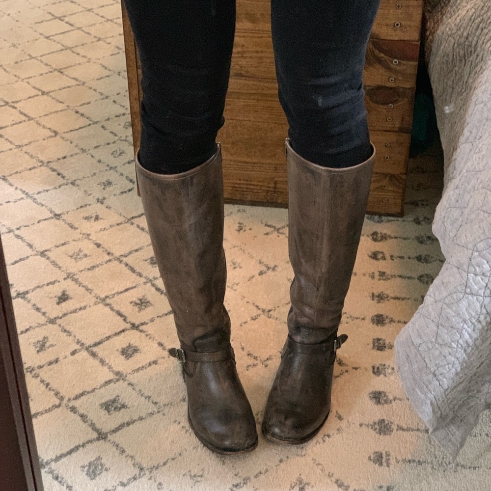 Frye Mid Calf Leather Boots